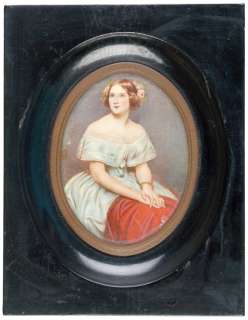 1860 Oval Portrait Painting of Jenny Lind  