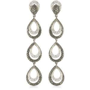  Judith Jack Sterling Silver Marcasite and Crystal Tear 