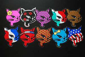   Winking Kitty Cat STICKER 80s & 90s Vending Cool Lady Lucky Sexy Head