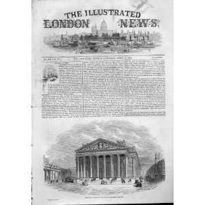  New Royal Exchange London 1844 Antique Print