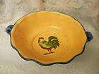   proud country rooster majolica vegetable bowl signed susan winget