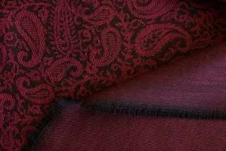 Large, Silk & Wool, Jamavar Shawl. Black & Red  