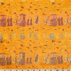  29 Wide Chinese Silk Brocade Parade Orange Fabric By The 