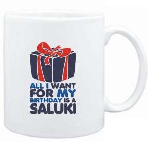  Mug White  I WANT FOR MY BIRTHDAY IS A Saluki  Dogs 