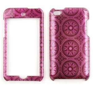 iPod Touch 4 (iTouch) Transparent Design, Hot Pink Circular Patterns 