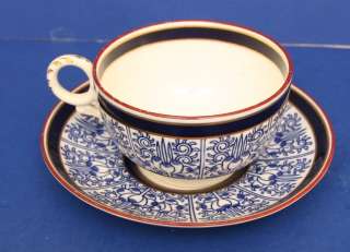 Royal Worcester Lily Blue & White Porcelain Large Coffee Cup & Saucer 