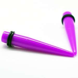  Purple Neon Ear Taper & Stretcher Gauge Ear Plugs ~ 2G ~ 6 