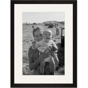   /Matted Print 17x23, Potato Picking Mother with Baby