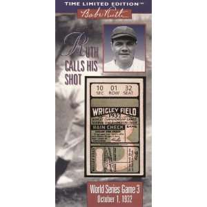 Time Limited Edition 1932 World Series Game 3 Ruth Calls 