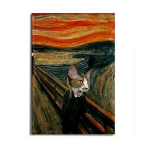 The Scream with Cats Pets Rectangle Magnet by  