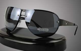 Mens Sunglasses New Black Steel Chrome Brown Full Top Modern Shades 
