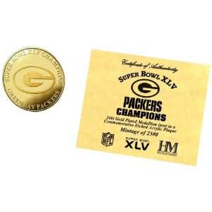  NFL Super Bowl XLV Champions 24KT Gold Etched Acrylic 