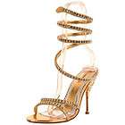   Womens Patricia 03 Spiral Lace Up Rhinestone Stiletto Sandal in Gold