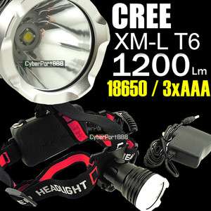 1200 Lumens CREE XM L T6 LED H06a Rechargeable Headlamp Headlight 3x 