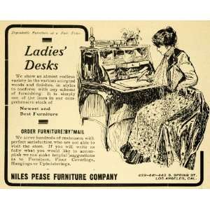  1903 Ad Niles Pease Furniture Los Angeles Antique Desk 