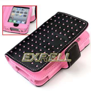 PINK DOT LEATHER CASE COVER POUCH FOR IPOD TOUCH 4TH 4 4GEN HOT  