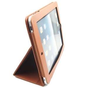   Brown Protective Leather Case Cover Folio with Stand for Apple iPad