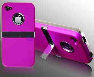   Crystal Pink Aluminium Hard Case Cover iPhone 4S 4G + Free Screen Film