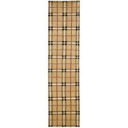    knotted Lexington Plaid Beige Wool Rug (23 x 10)  