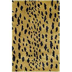   Leopard Skin Beige New Zealand Wool Rug (36 x 56)  