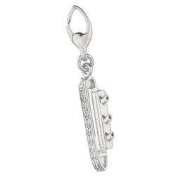 Sterling Silver Diamond Accent Cruise Ship Charm  