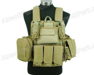Molle Airsoft Tactical Strike Plate Carrier Vest Tan3  
