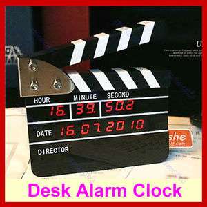   Director Movie Film Clapboard Rechargeable Time Date Desk Alarm Clock