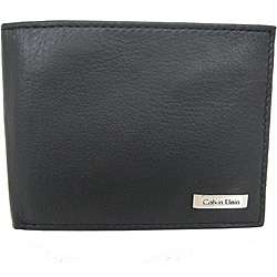Calvin Klein Mens Black Leather Passcase Wallet  