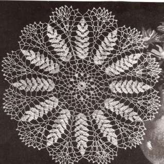 Vintage Crochet PATTERN Wheat Sheaf Motif Doily Mat  