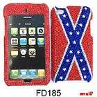 Rebel Flag Crystal Bling Apple Ipod iTouch 4 Case Cover