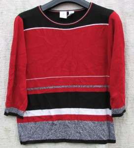   James Liz Claiborne Red/Black/Tweed Dressy Sweater $5.50 SHIPPING FALL