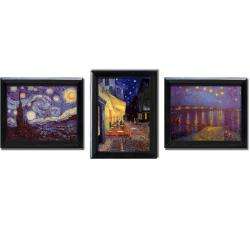 Vincent van Gogh Starry Night Framed 3 piece Canvas Art Set 