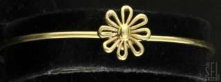 TIFFANY & CO PALOMA PICASSO 18K YELLOW GOLD FLOWER WIRE BANGLE 