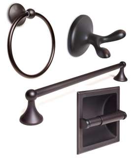OIL RUBBED BRONZE RECESSED TOILET PAPER HOLDER   SET  