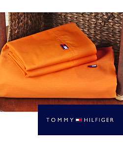 Tommy Hilfiger Orange Cotton Sheet Set  