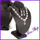 D54 Black Leatherette Necklace and / with Earrings Jewelry Bust 