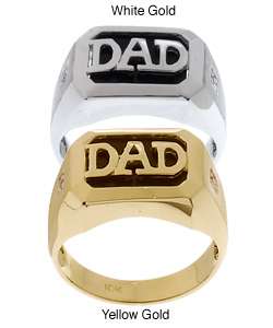Diamond Black Onyx 10k Gold Dad Ring  