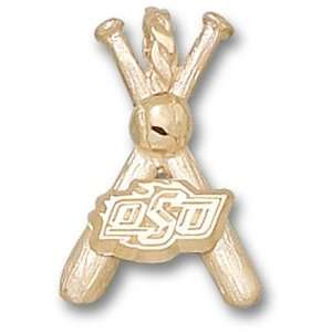 Oklahoma State University OSU Bats Pendant (Gold Plated)  