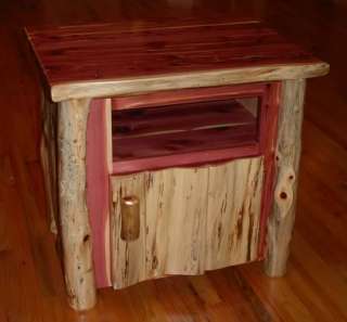 Amish TV Stand Rustic Red Cedar Television Furniture  