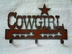Western Metal Cowboy Sign Cowgirl Wall Key Hook 3  