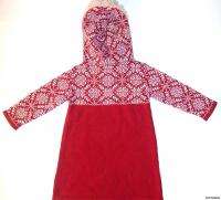   red snowflake sweater dress 2T fur trim hood holiday party Christmas