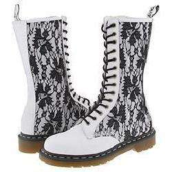 Dr. Martens Mods Lace 14 Eye Zip Boot White/Black Softy/Lace 