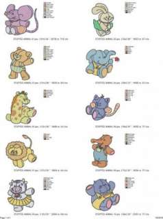 Kids Baby Stuffed Animals Machine Embroidery Designs CD  