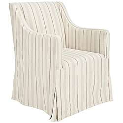Cottage Slipcover Beige Living Room Chair  