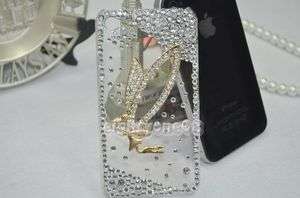   Girl Wing Rhinestone Crystal Back Bling iPhone 4G 4 Case Cover  