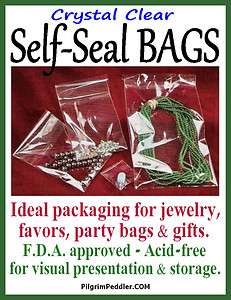 4000   3x4 OPP Cello Bags, Jewelry Quality Crystal Clear, Self 