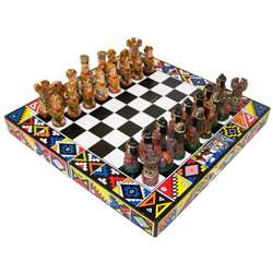 Rectangular Inca/ Spanish Chess Set (Peru)  