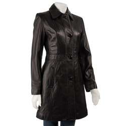 Jones New York Womens Leather Coat  
