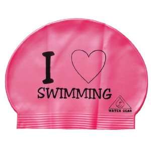  Water Gear Love Swimming Latex Swim Cap