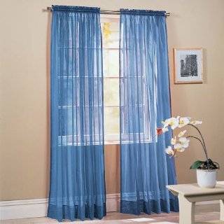 Piece Solid Sky Blue Sheer Window Curtains/drape/panels / treatment 